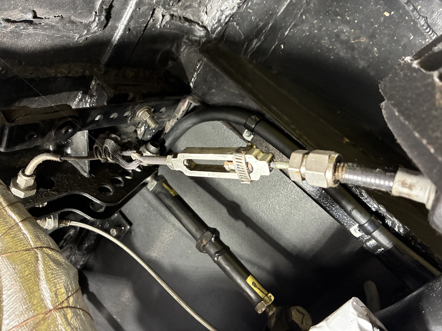 Emergency brake cable assembly.